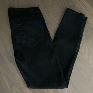 Paige Soft Brushed Cotton Dark Black Jeans